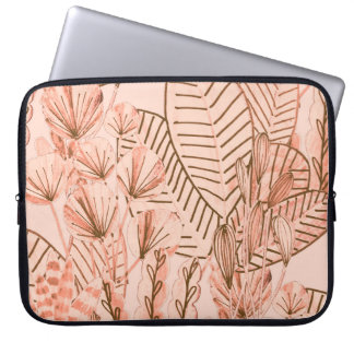 Tropische bladeren: creatief met de hand getekend laptop sleeve