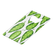 Tropische bladeren creditkaart flessenopener (Achterkant Gekanteld)