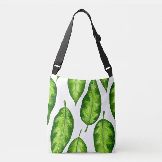 Tropische bladeren crossbody tas (Voorkant)