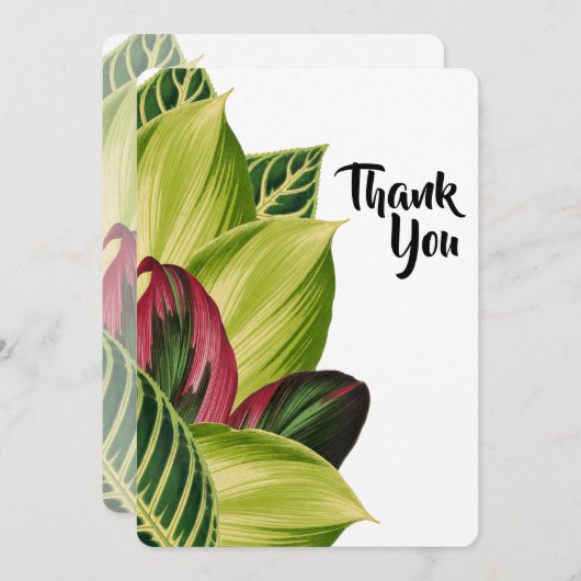 Tropische bladeren Dank u kaart (Voorkant / Achterkant)