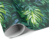 Tropische bladeren: donkere natuur achtergrond. cadeaupapier (Rol Hoek)
