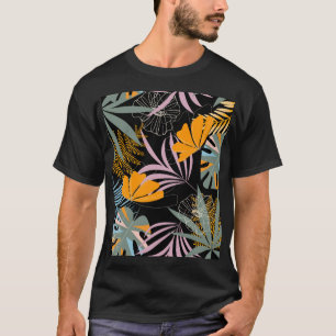 Tropische bladeren: donkere print. t-shirt