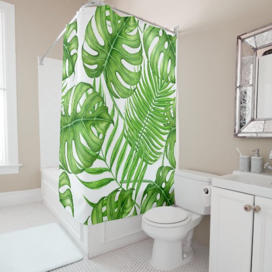 Tropische bladeren douchegordijn (In situ)