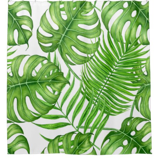 Tropische bladeren douchegordijn (Voorkant)