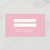 Tropische bladeren Elegant Script Salon Spa Referr Aanbevelingskaartje (Achterkant)