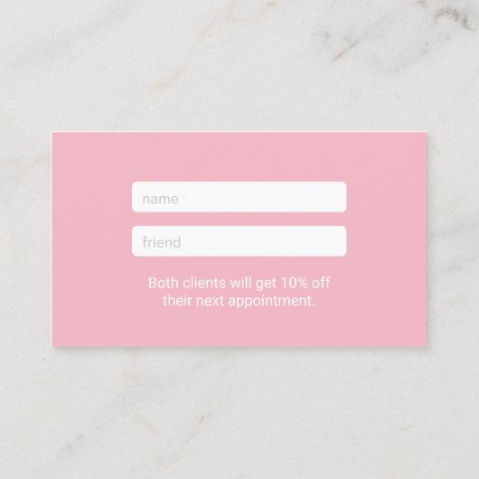 Tropische bladeren Elegant Script Salon Spa Referr Aanbevelingskaartje (Achterkant)