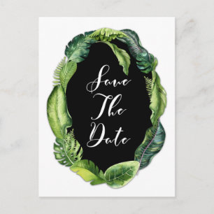 Tropische bladeren Elegant Wedding Save the Date Aankondigingskaart