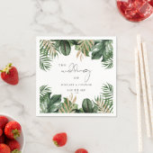 Tropische bladeren elegante bruiloft servet (Insitu)