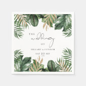 Tropische bladeren elegante bruiloft servet (Voorkant)