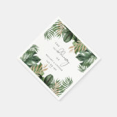 Tropische bladeren elegante bruiloft servet (Hoek)