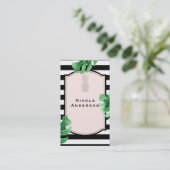 Tropische bladeren en ananas elegant gematigd gest visitekaartje (Staand voorkant)