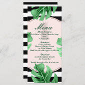 Tropische bladeren en ananas Elegant Wedding Menu (Voorkant / Achterkant)