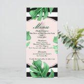 Tropische bladeren en ananas Elegant Wedding Menu (Staand voorkant)