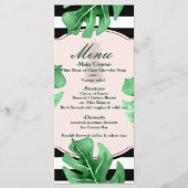Tropische bladeren en ananas Elegant Wedding Menu (Voorkant)