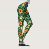 Tropische bladeren en ananaspatroon leggings (Rechts)