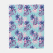 Tropische bladeren en bloemen 2 fleece deken (Voorkant)