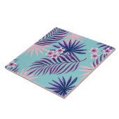 Tropische bladeren en bloemen 2 tegeltje (Zijkant)