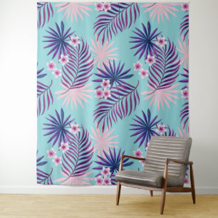 Tropische bladeren en bloemen 2 wandkleed