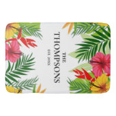 Tropische bladeren en bloemen - Aangepaste achtern Badmat (Voorkant)