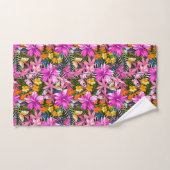 Tropische bladeren en bloemen bad handdoek (Handdoek)
