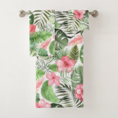 Tropische bladeren en bloemen bad handdoek (Insitu)