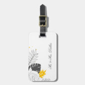 Tropische bladeren en bloemen bagagelabel (Voorkant verticaal)