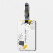 Tropische bladeren en bloemen bagagelabel (Achterkant verticaal)