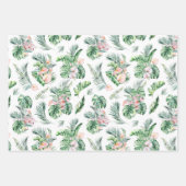 Tropische bladeren en bloemen botanisch inpakpapier vel (Voorkant 3)