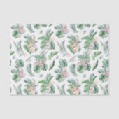 Tropische bladeren en bloemen botanisch tissuepapier (Voorkant)