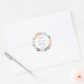 Tropische Bladeren en Bloemen Bruidsfeest Ronde Sticker (Envelop)