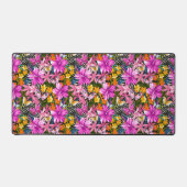 Tropische bladeren en bloemen bureaumat (Voorkant)