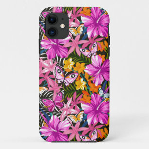 Tropische bladeren en bloemen iPhone 11 hoesje