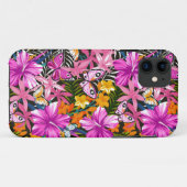 Tropische bladeren en bloemen Case-Mate iPhone case (Achterkant (horizontaal))