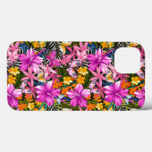Tropische bladeren en bloemen Case-Mate iPhone case (Achterkant (horizontaal))