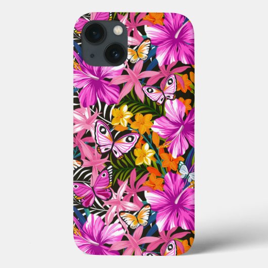 Tropische bladeren en bloemen Case-Mate iPhone case (Achterkant)