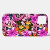 Tropische bladeren en bloemen Case-Mate iPhone case (Achterkant (horizontaal))