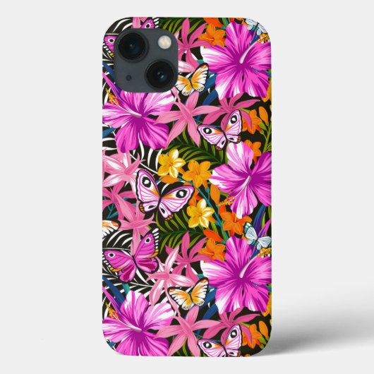 Tropische bladeren en bloemen Case-Mate iPhone case (Achterkant)