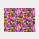 Tropische bladeren en bloemen deurmat (Voorkant)