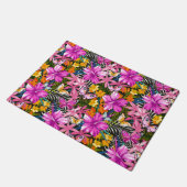 Tropische bladeren en bloemen deurmat (Schuin)