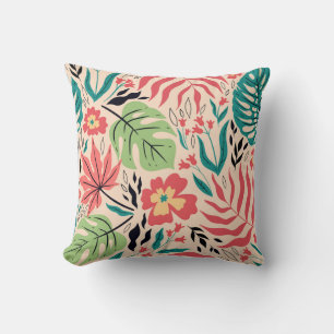 Tropische bladeren en bloemen: Fusion Kussen