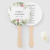 Tropische bladeren en bloemen handwaaier (Voorkant en achterkant)