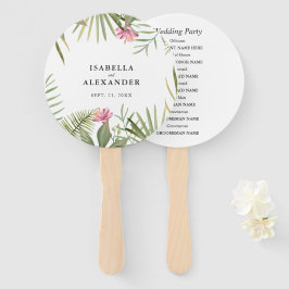 Tropische bladeren en bloemen handwaaier