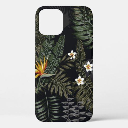 Tropische bladeren en bloemen in de nachtelijke st Case-Mate iPhone case (Achterkant)