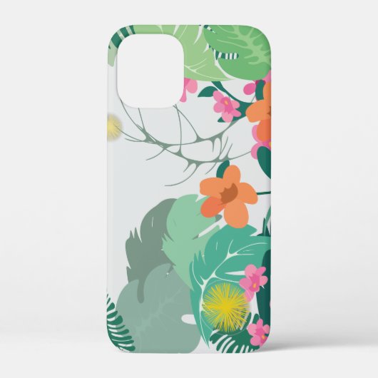 Tropische bladeren en bloemen in pasteltinten Case-Mate iPhone case (Achterkant)