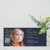 Tropische bladeren en bloemen kaart (Staand voorkant)