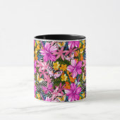 Tropische bladeren en bloemen mok (Midden)