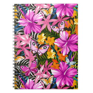 Tropische bladeren en bloemen notitieboek