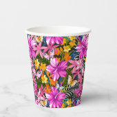 Tropische bladeren en bloemen papieren bekers (Voorkant)
