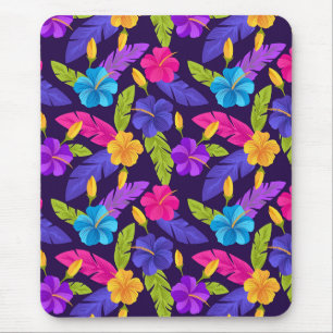 Tropische bladeren en bloemen Patroon-23857 Muismat