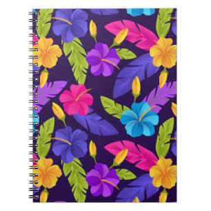 Tropische bladeren en bloemen Patroon-23857 Notitieboek